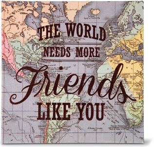 Friends by Global Love - 5" x 5" Canvas Plaque