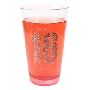 Sixteen by Happy Occasions - 16 oz Pint Glass Tumbler