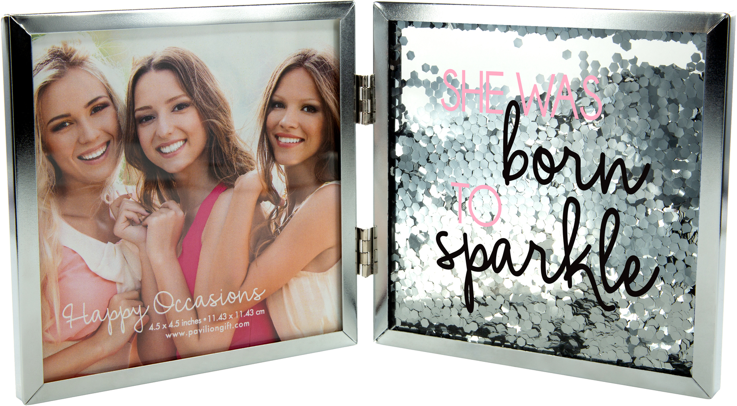 Born to Sparkle by Happy Occasions - Born to Sparkle - 4.75" Hinged Sentiment Frame