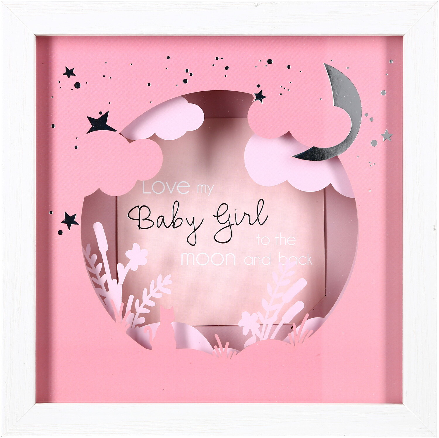 Baby Girl by Happy Occasions - Baby Girl - 7.75" Shadow Box Frame (Holds 4" x 4" Photo)