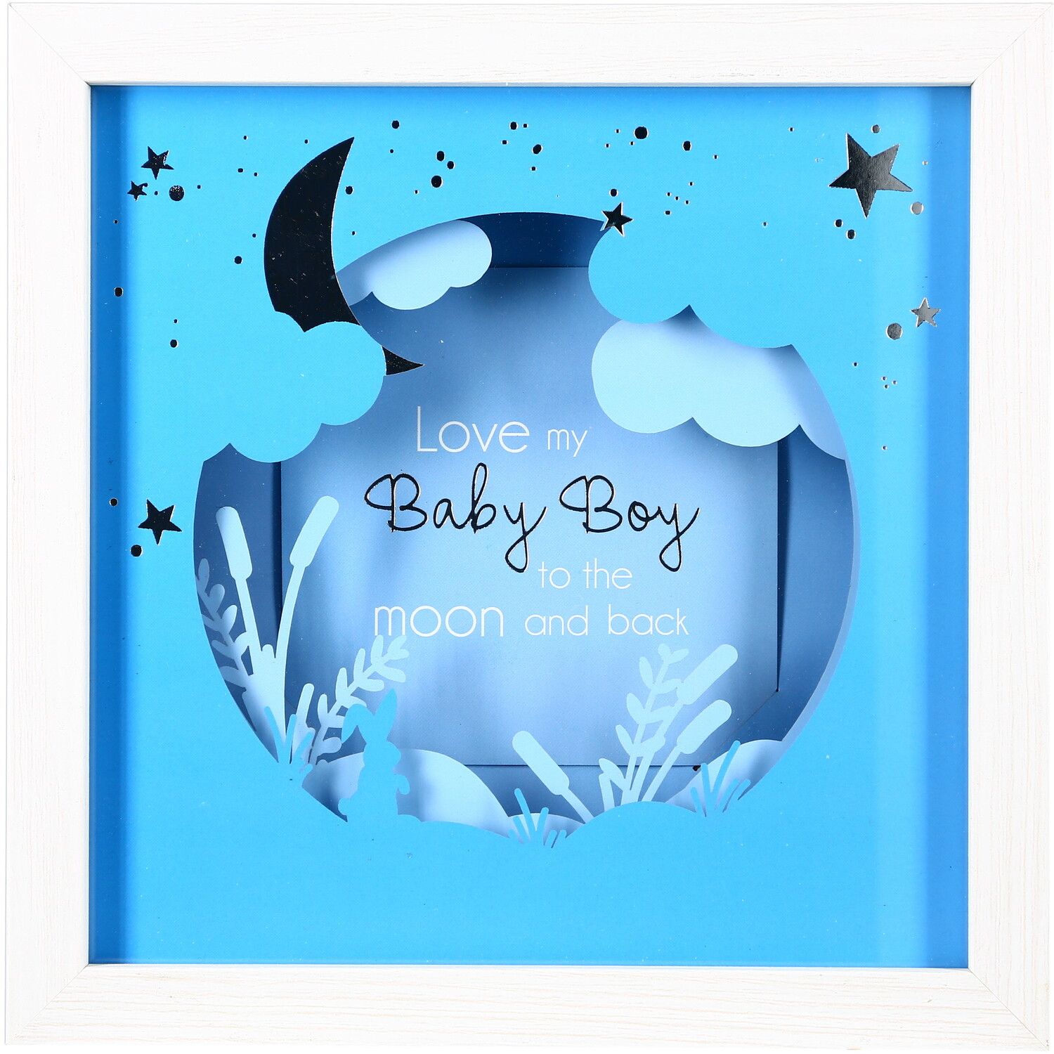 Baby Boy by Happy Occasions - Baby Boy - 7.75" Shadow Box Frame (Holds 4" x 4" Photo)