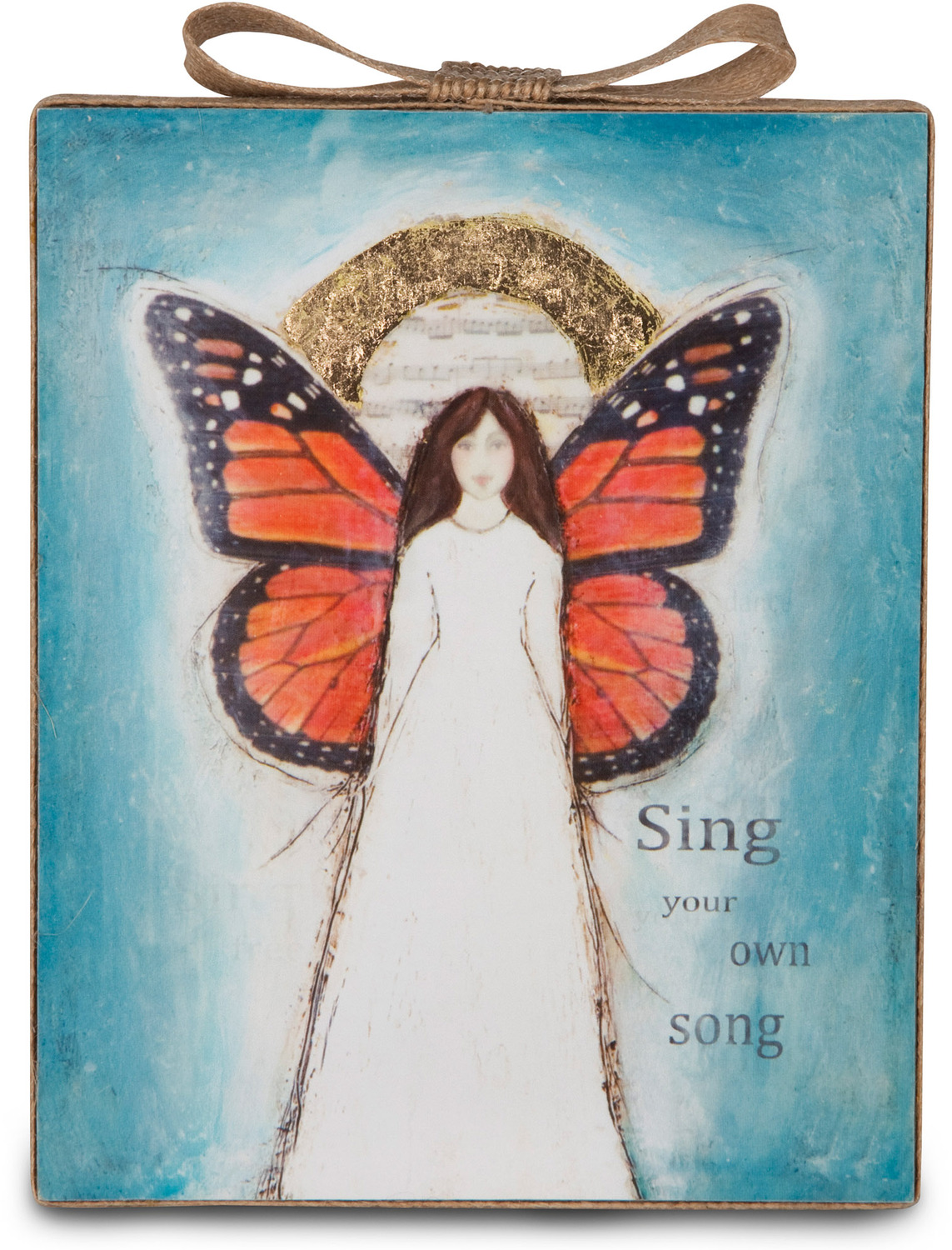 Sing by Sherry Cook Studio - Sing - 6.75" Butterfly Angel Sheet Music Plaque