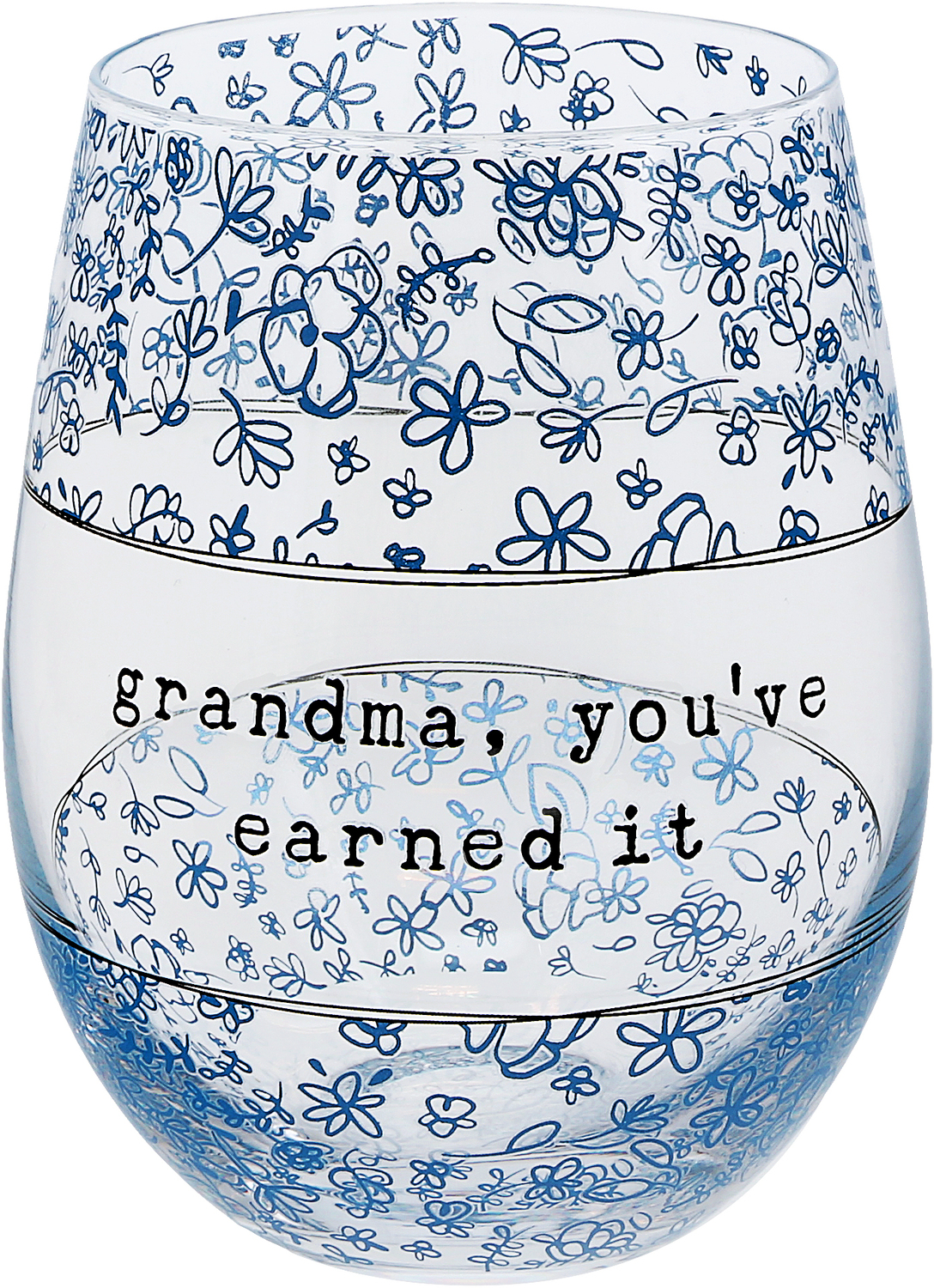 Grandma by You Make Me Smile -ALW - Grandma - 18 oz Stemless Wine Glass