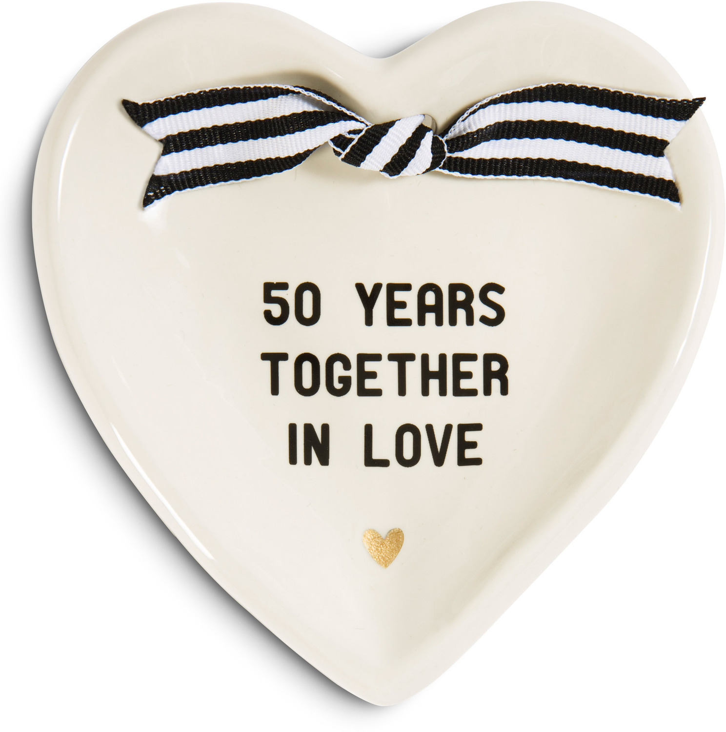 50th Anniversary by The Milestone Collection - 50th Anniversary - 4.5" x 4.5" Heart-Shaped Keepsake Dish