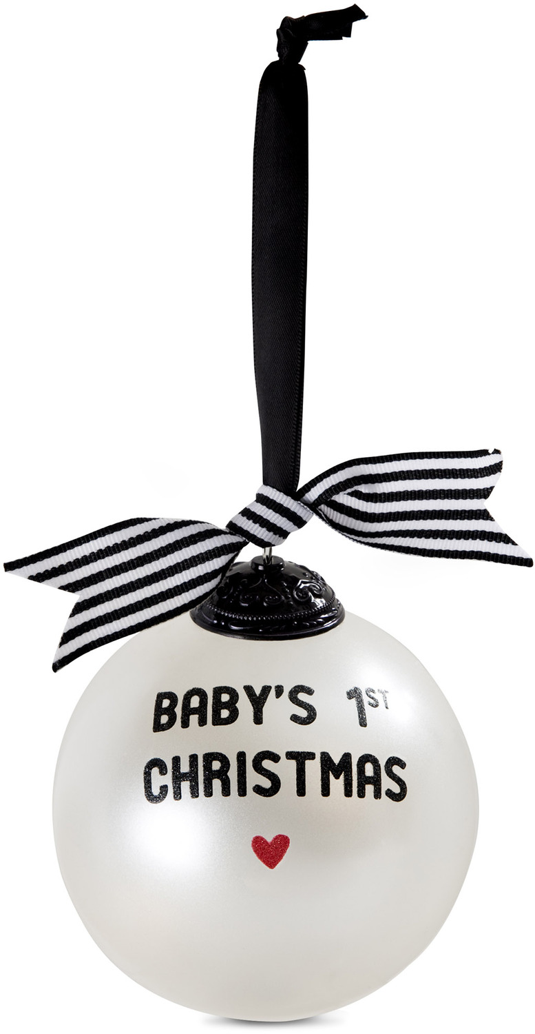 Baby's 1st Christmas by The Milestone Collection - Baby's 1st Christmas - 4" Glass Ornament