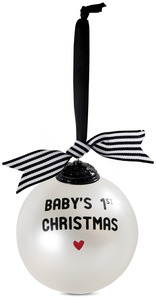 Baby's 1st Christmas by The Milestone Collection - 4" Glass Ornament