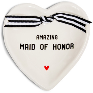 Maid of Honor by The Milestone Collection - 4.5" x 4.5" Heart-Shaped Keepsake Dish
