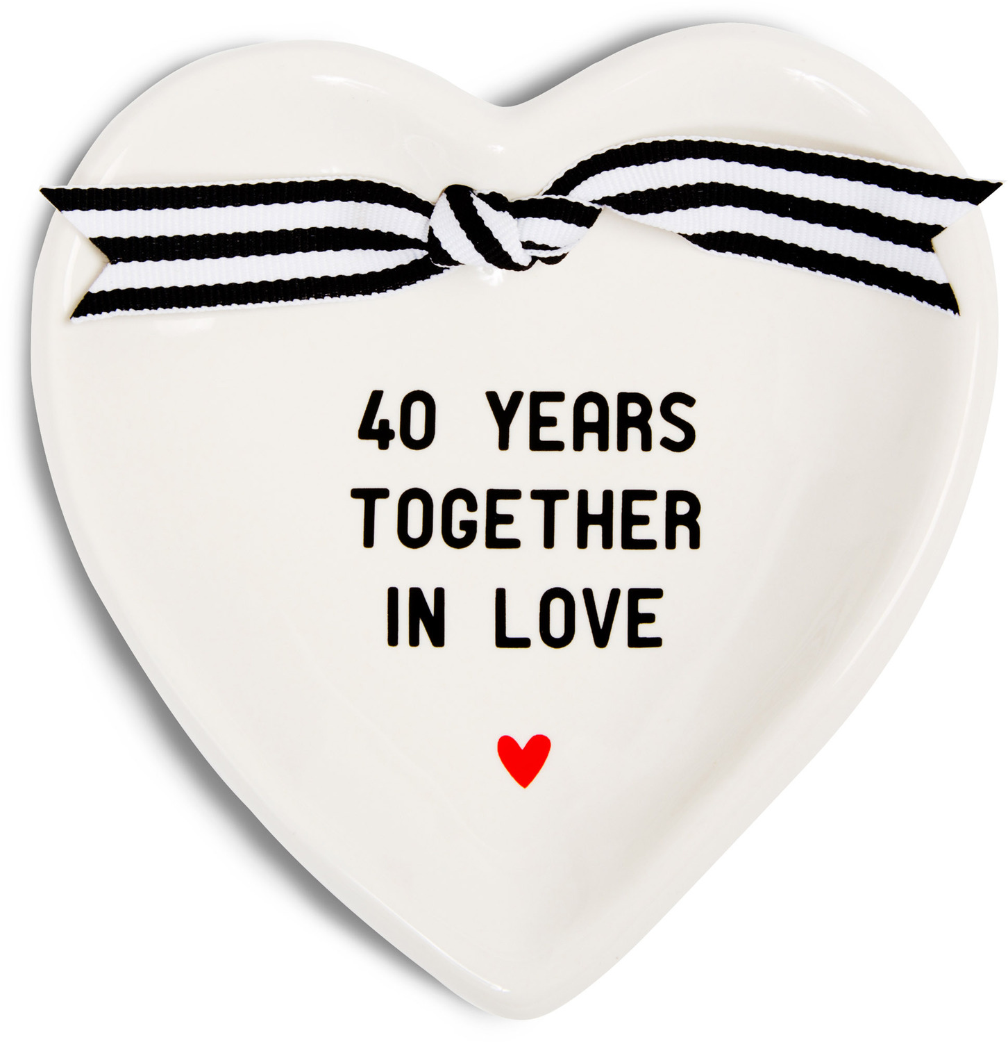 40th Anniversary by The Milestone Collection - 40th Anniversary - 4.5" x 4.5" Heart-Shaped Keepsake Dish