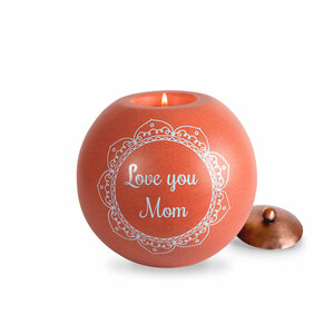 Mom by Cinnamon Swirl - 5" Round Candle Holder
