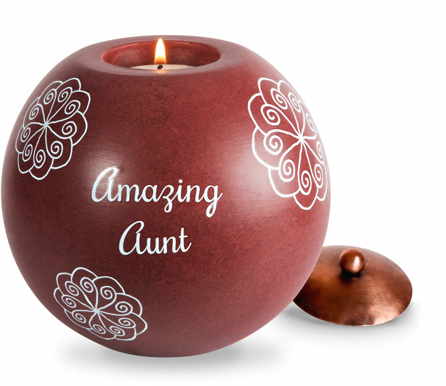 Aunt by Cinnamon Swirl - Aunt - 5" Round Candle Holder