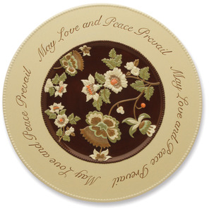 Love and Peace by Shared Blessings - 15" Floral Spiritual Platter