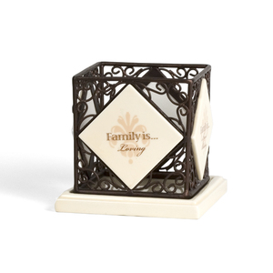 Family by Simply Stated - 4.25" Square Candle Holder