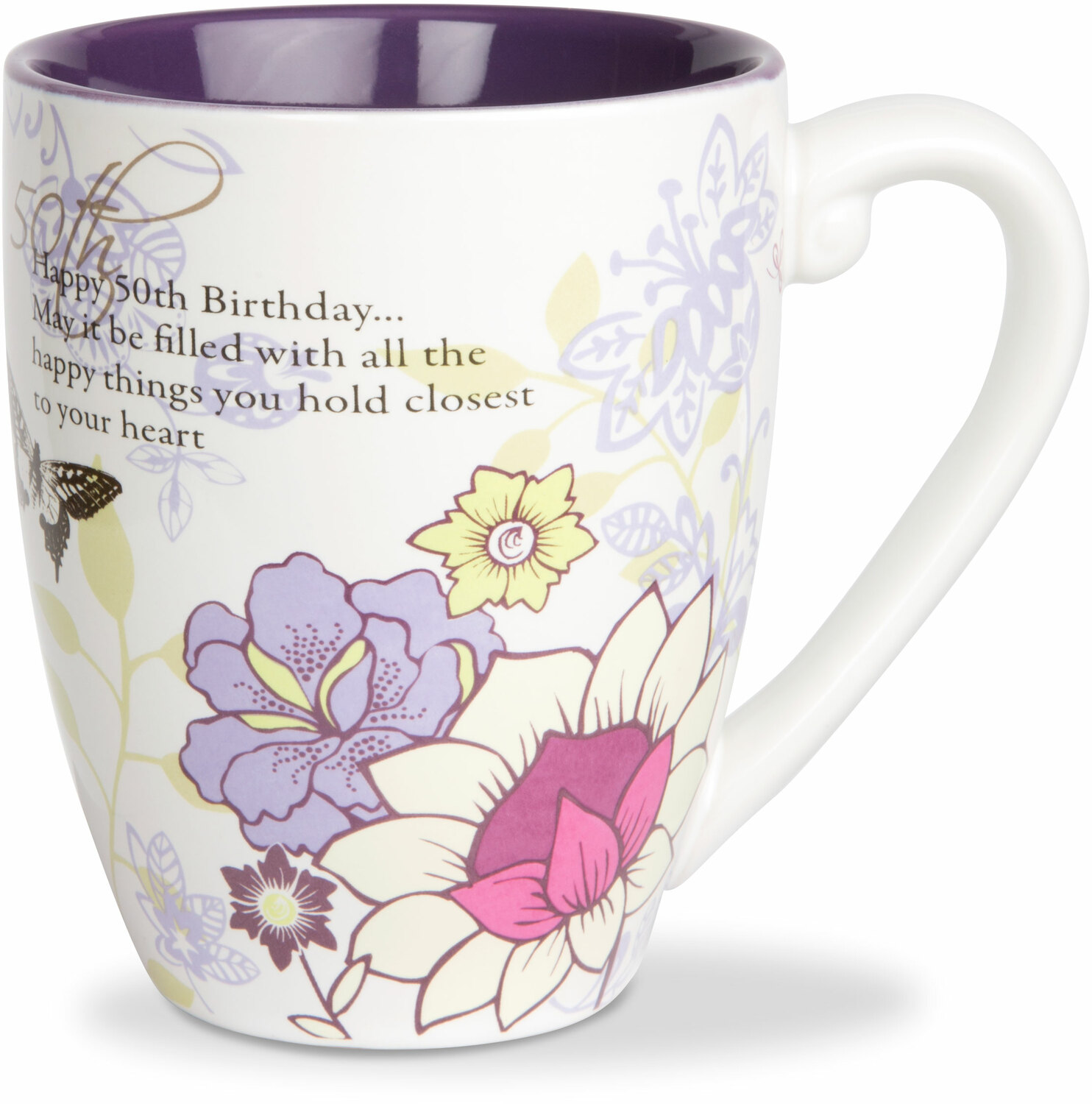 Pavilion - Best Mom Ever Tan and Purple Large 20 oz Ceramic Coffee Mug Tea Cup