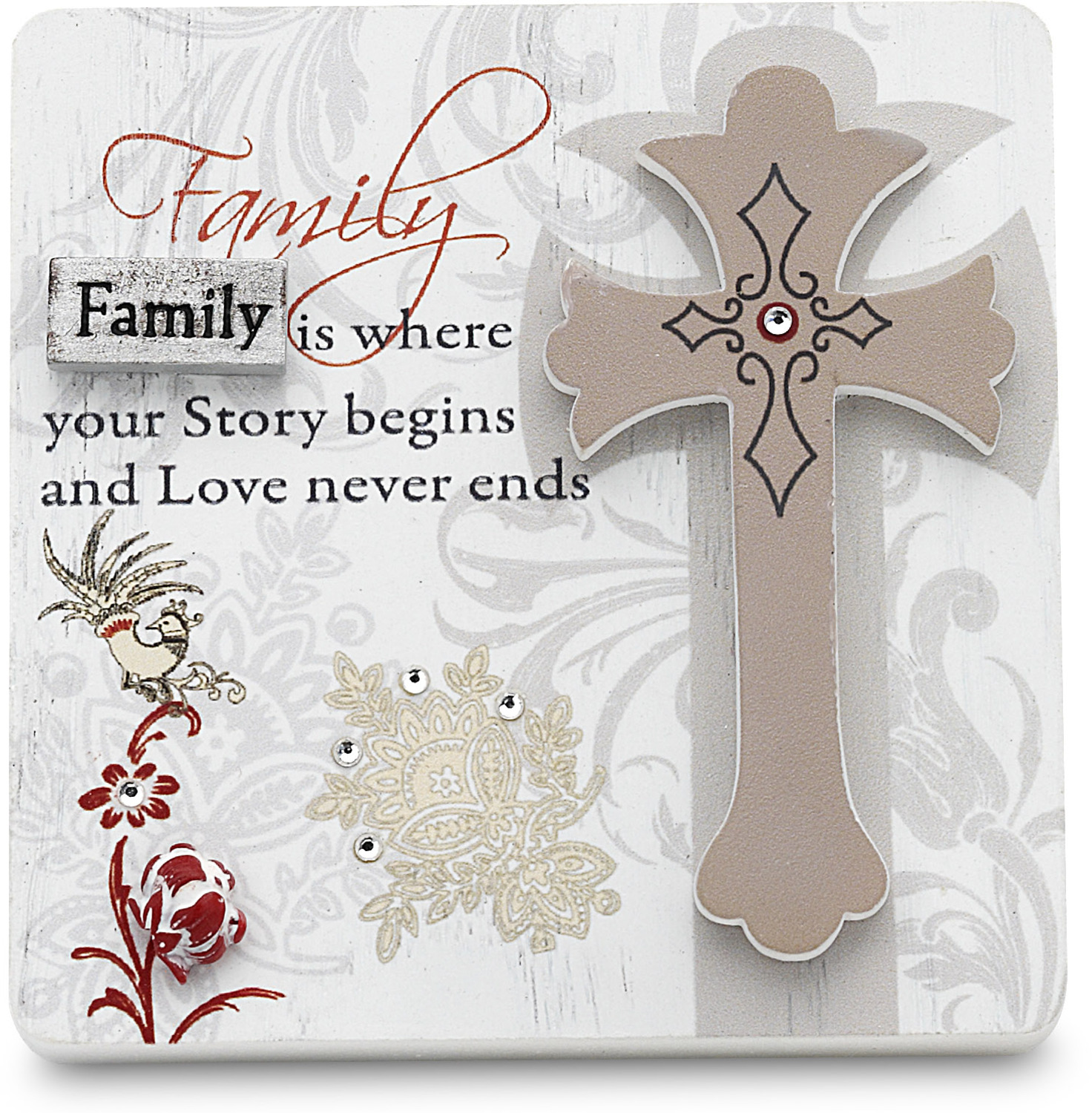 Family by Mark My Words - Family - 3" x 3" Self-Standing Plaque