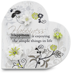 Happinesss by Mark My Words - 3" x 3" Heart Plaque