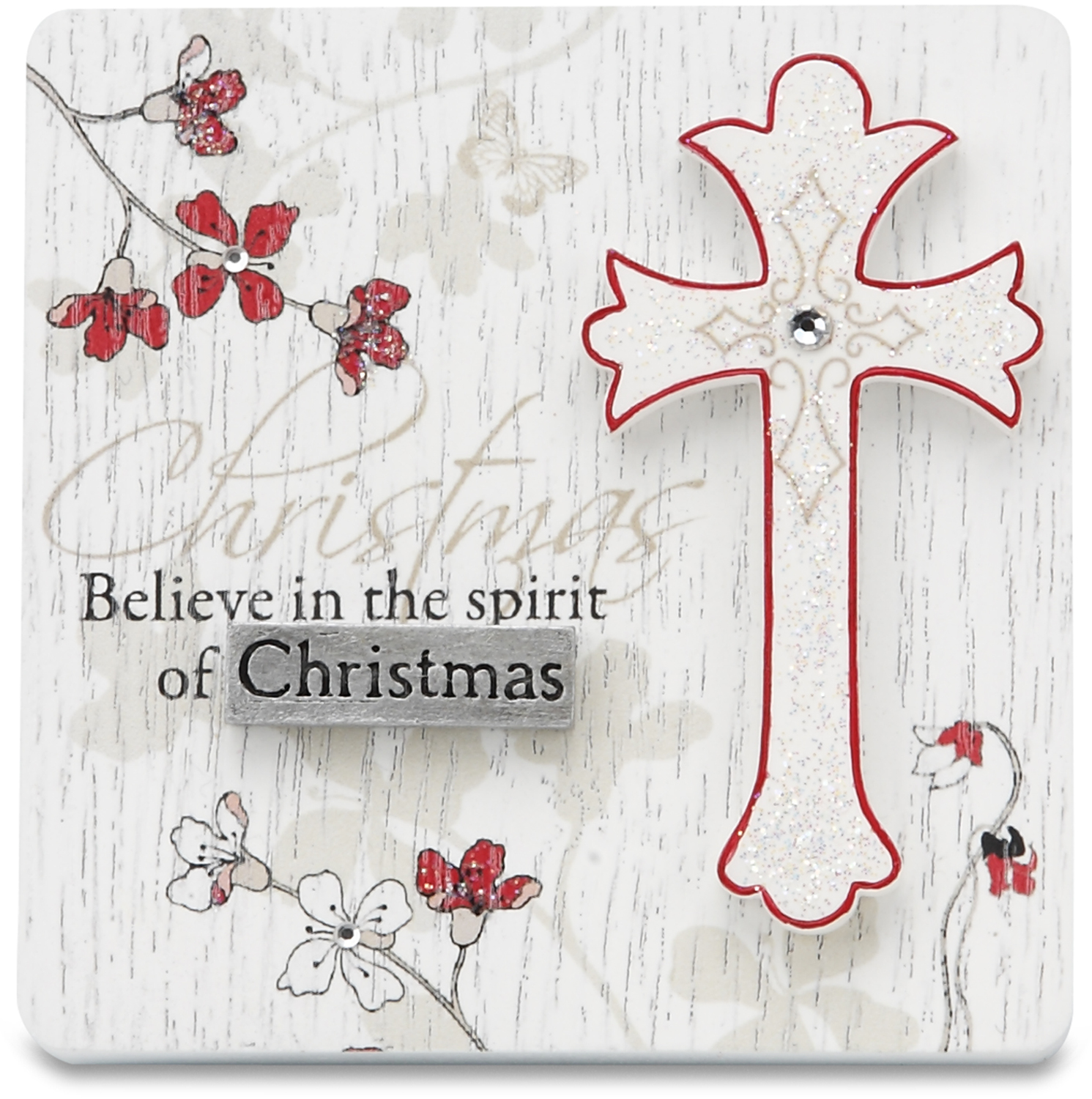 Christmas Spirit by Mark My Words - Christmas Spirit - 3" x 3" Self-Standing Plaque
