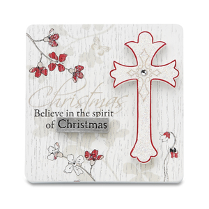 Christmas Spirit by Mark My Words - 3" x 3" Self-Standing Plaque
