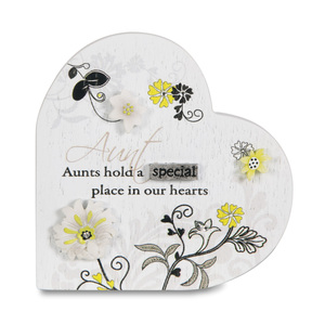 Aunt by Mark My Words - 3" Self Standing Heart Plaque