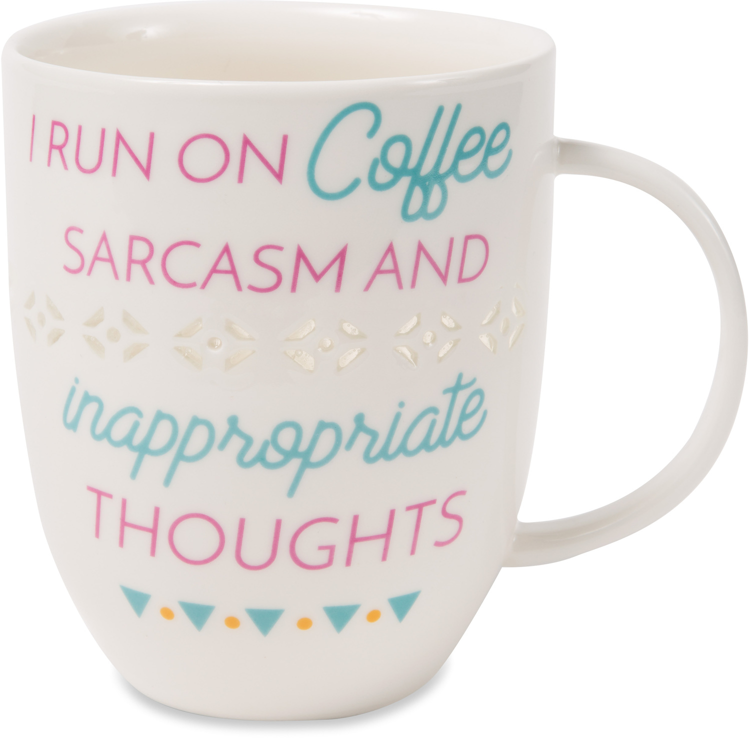 Run on Coffee  by My Kinda Girl - Run on Coffee  - 24 oz Pierced Porcelain Cup