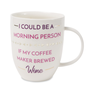 Morning Person by My Kinda Girl - 24 oz Pierced Porcelain Cup