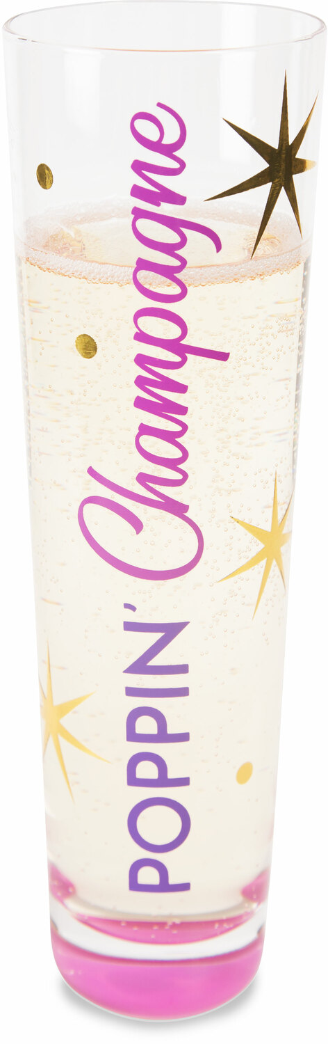 Poppin' Champagne by My Kinda Girl - Poppin' Champagne - 8 oz Stemless Champagne Flute