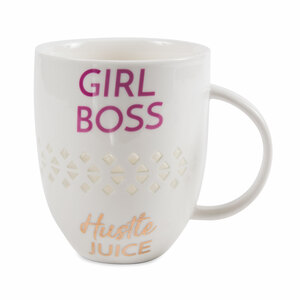Hustle Juice by My Kinda Girl - 24 oz Pierced Porcelain Cup