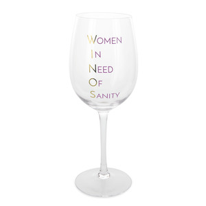 W. I. N. O. S. by My Kinda Girl - 12 oz Crystal Wine Glass