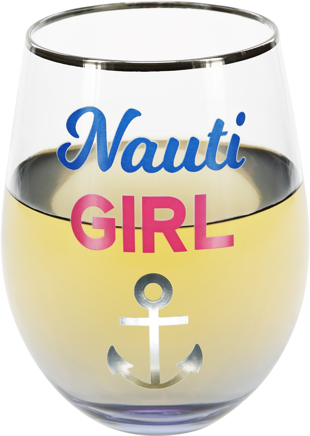 Nauti Girl  by My Kinda Girl - Nauti Girl  - 18 oz Stemless Wine Glass