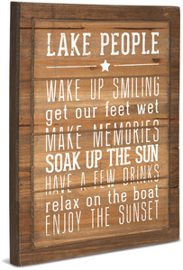 Lake  People Rules by We People - 12" x 15" Wood Sign