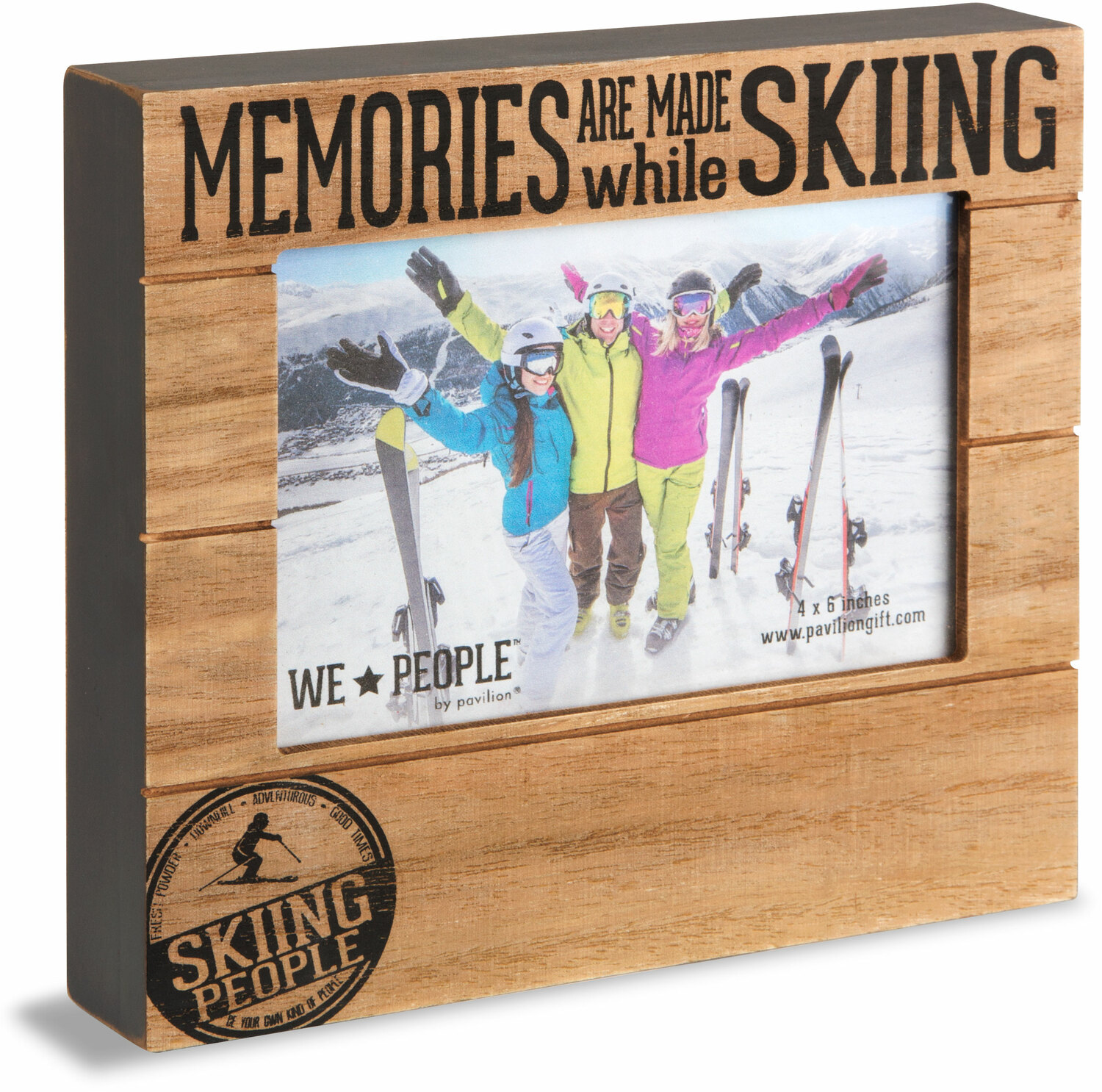 Skiing People by We People - Skiing People - 6.75" x 7.5" Frame (Holds 4" x 6" photo)
