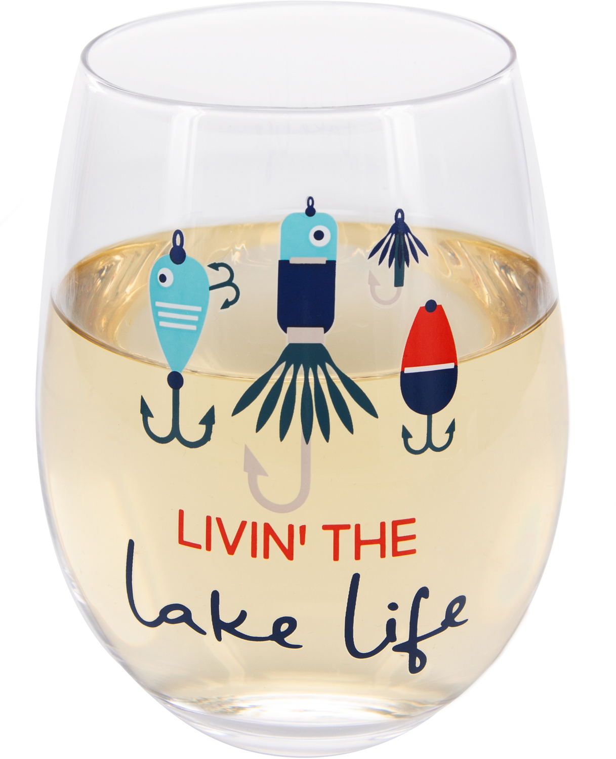 Livin' the Lake Life by We People - Livin' the Lake Life - 18 oz Stemless Wine Glass