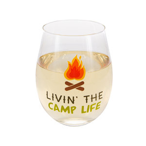 Livin' the Camp Life by We People - 18 oz Stemless Wine Glass