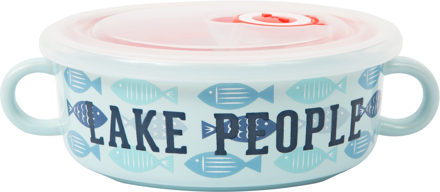Lake People by We People - Lake People - 13.5 oz Double-Handled Soup Bowl with Lid