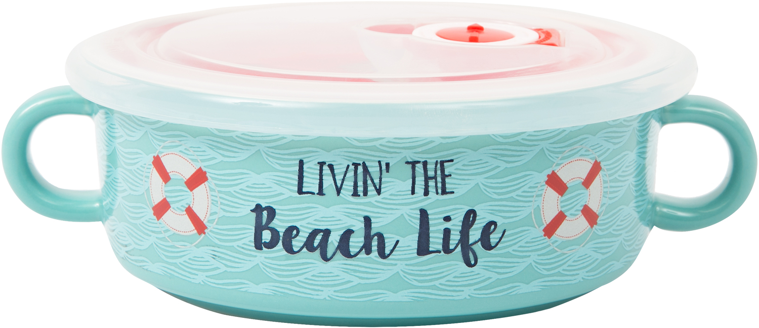 Beach Life by We People - Beach Life - 13.5 oz Double-Handled Soup Bowl with Lid