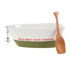 When Camping by We People - 7" Boat Serving Dish with Oar