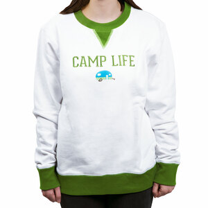 Camp Life by We People - L White Unisex Crewneck Sweatshirt