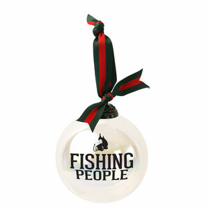 Fishing People by We People - 4" Iridescent Glass Ornament