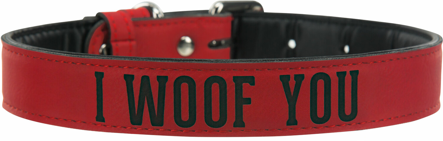 S/M Woof by We Pets - S/M Woof -  16" PU Leather Pet Collar