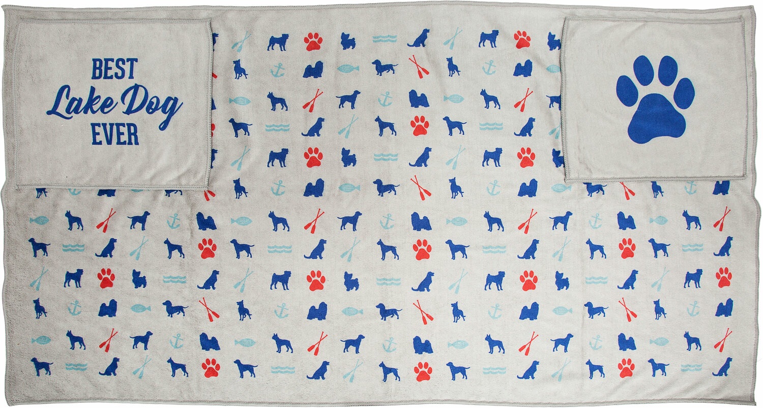 Lake Dog by We Pets - Lake Dog - 39" x 19.5" Microfiber Dog Towel