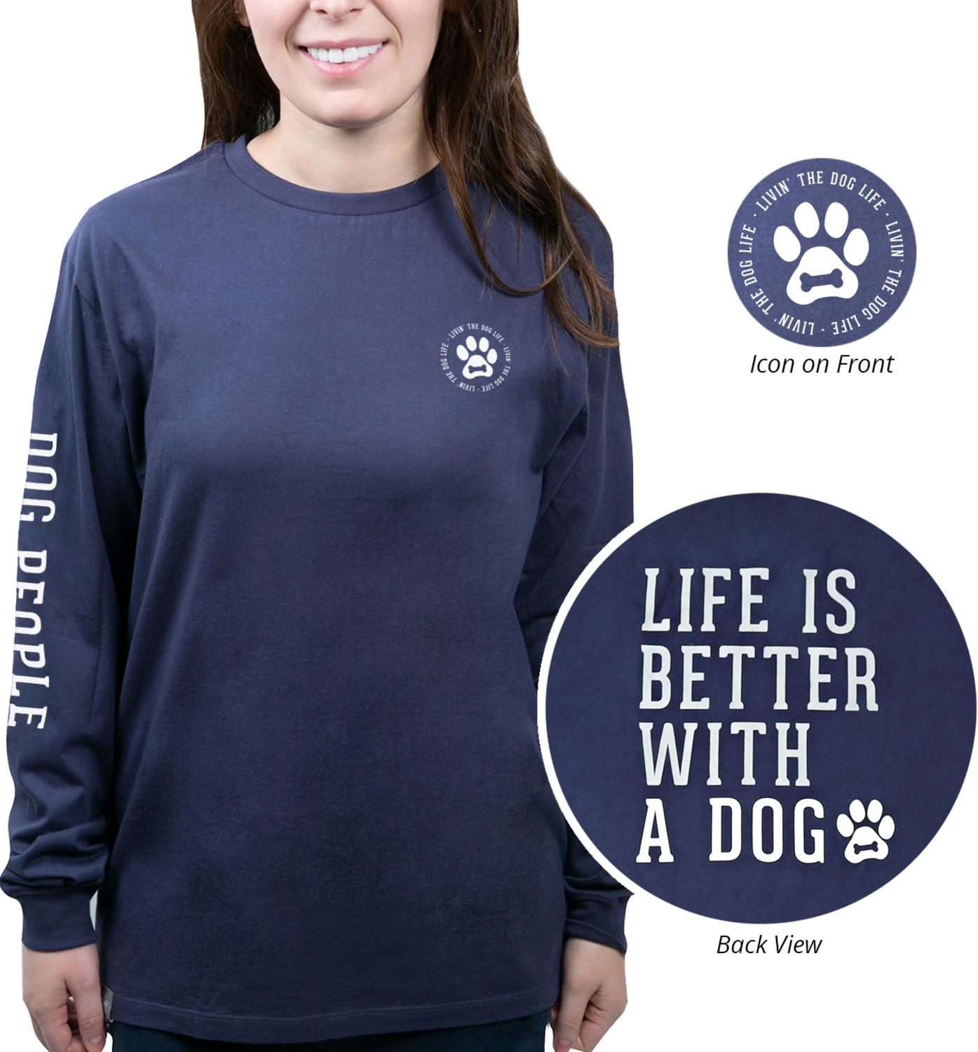 Dog People by We People - Dog People - Small Navy Unisex Long Sleeve T-Shirt