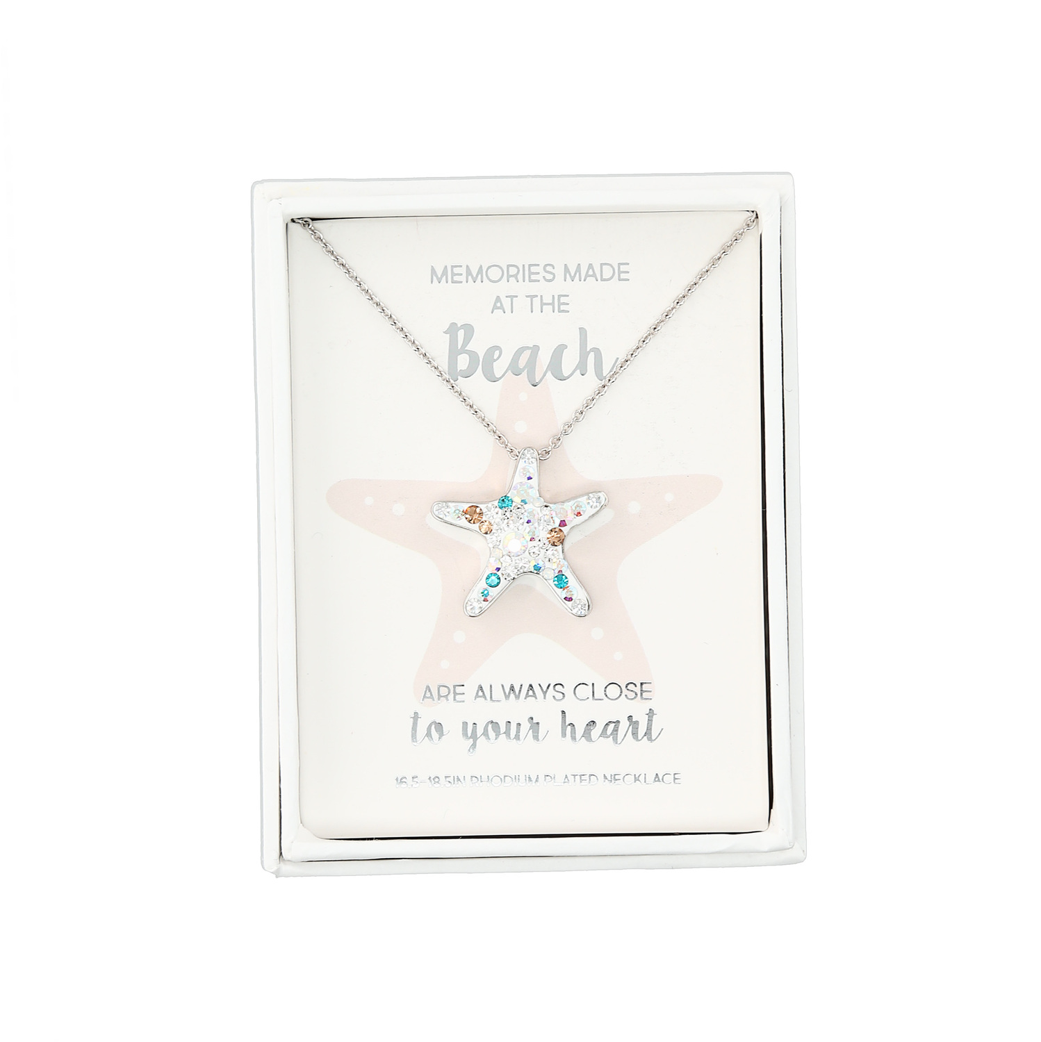 Beach - Starfish by We People - Beach - Starfish - 16.5"-18.5" Rhodium Plated Necklace