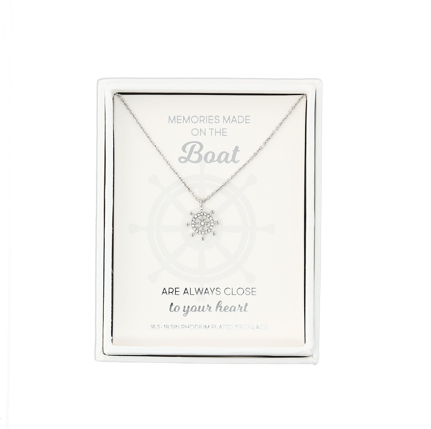 Boat - Ship's Wheel by We People - Boat - Ship's Wheel - 16.5"-18.5" Rhodium Plated Necklace