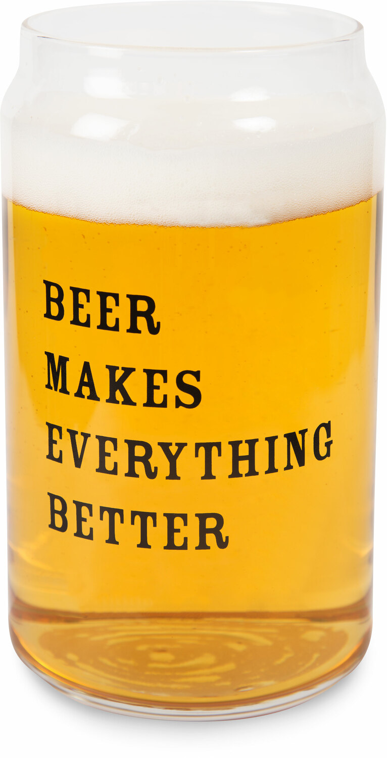 Beer Makes Everything Better by Man Crafted - Beer Makes Everything Better - 16oz. Beer Can Glass Tea Light Holder