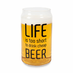 Life is Too Short by Man Crafted - 16oz. Beer Can Glass Tea Light Holder