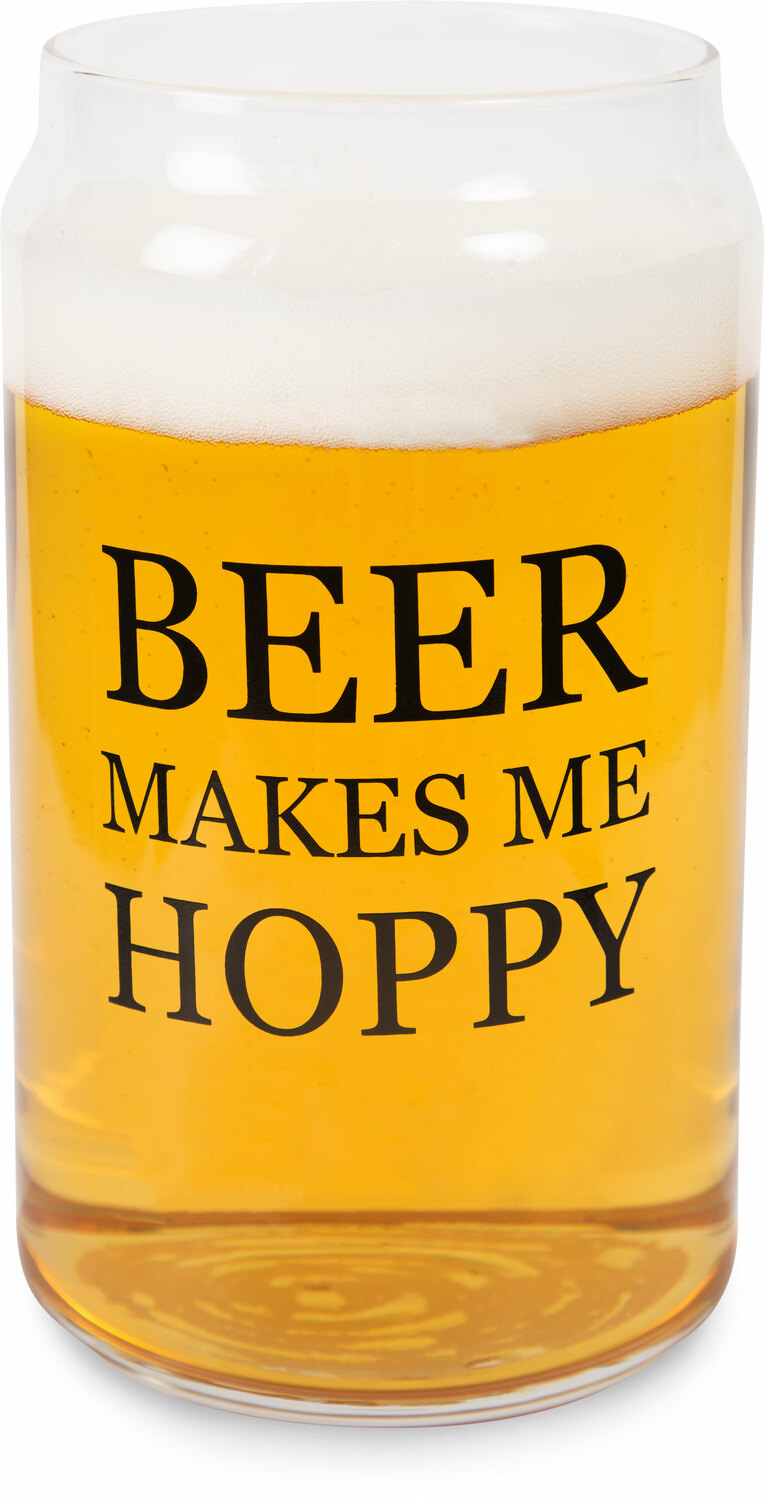 Beer Makes Me Hoppy by Man Crafted - Beer Makes Me Hoppy - 16oz. Beer Can Glass Tea Light Holder