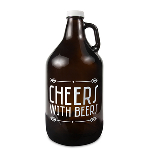 Cheers by Man Crafted - 64 oz Glass Growler