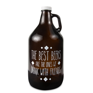 Drink with Friends by Man Crafted - 64 oz Glass Growler