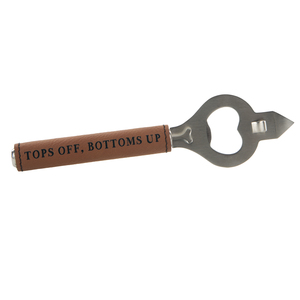 Tops Off by Man Crafted - PU Leather & Stainless Steel Bottle Opener