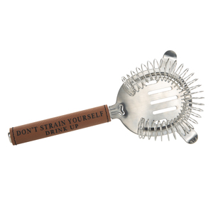 Don't Strain Yourself by Man Crafted - PU Leather & Stainless Steel Strainer