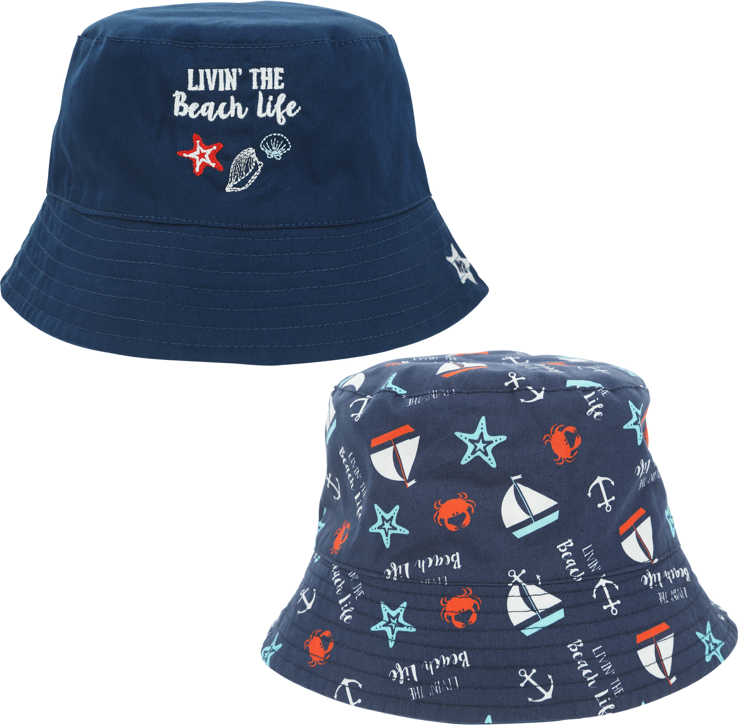 Beach Life by We Baby - Beach Life - Reversible Bucket Hat
6-12 Months